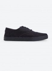 Heritage Canvas Lace Up Closure Cordones Sneakers Black