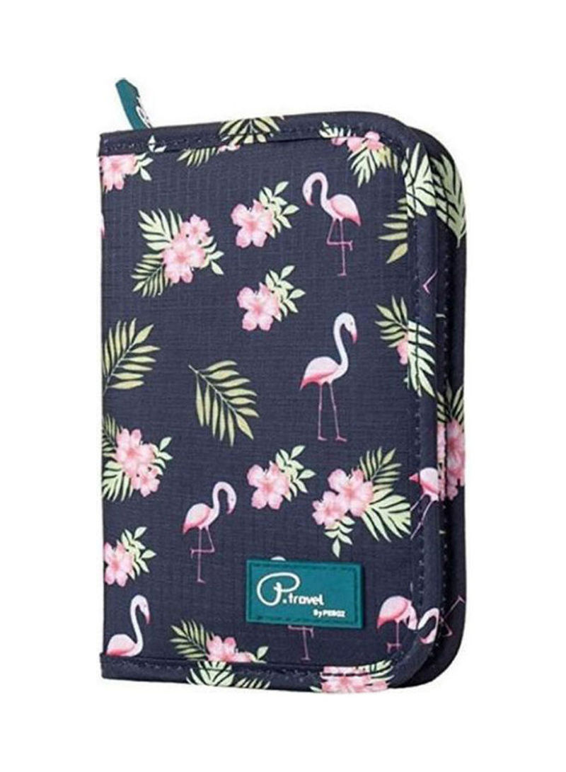 Women Passport Holder,Travel Wallet with Flamingo Prints Mulitcolour
