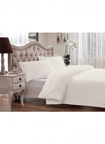 3-Piece Solid Pattern Duvet Cover Set White