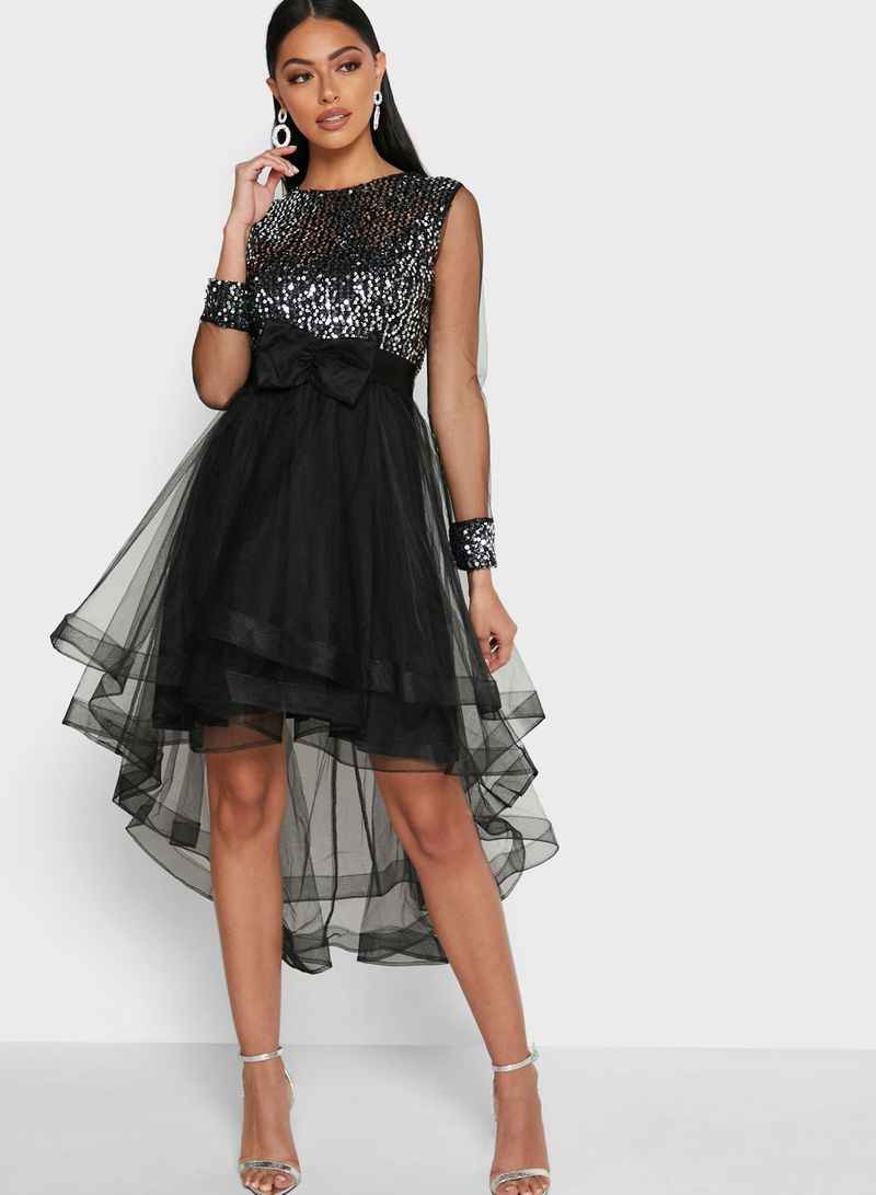 Stylish Comfortable Mini Dress Silver/Black