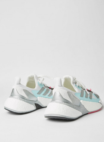 X9000L4 Lace closure Running Shoes Crystal White/Silver Metallic/Core  Black