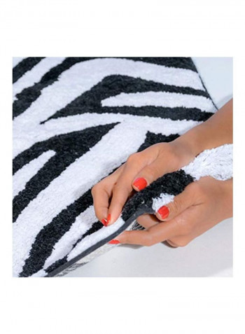 2-Piece Bath Rug Set Black/White