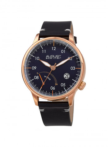 Men's Leather Analog Wrist Watch As8285rgbu