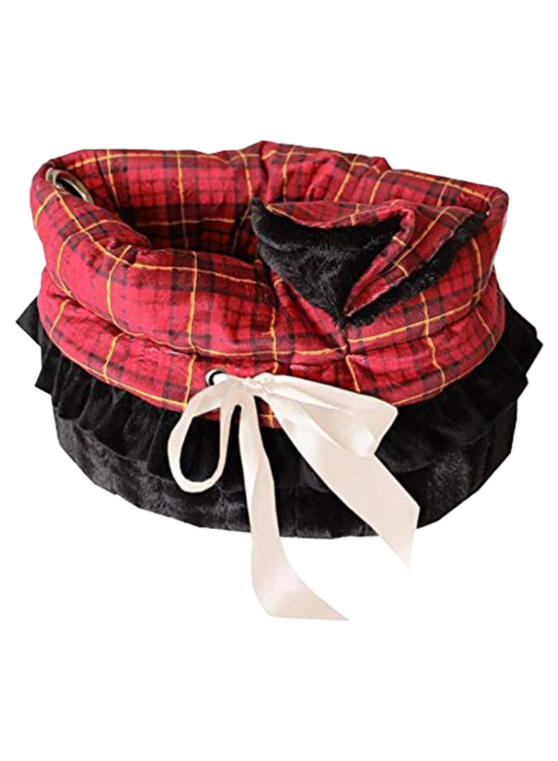 Plaid Reversible Snuggle Bugs Bed And Car Seat All-In-One Red One Size