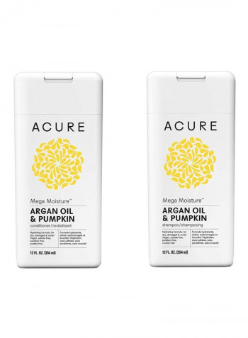 Mega Moisture Shampoo And Conditioner Set With Argan Oil And Pumpkin 12ounce
