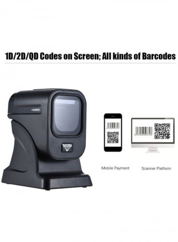 Omnidirectional Barcode Scanner Reader Black