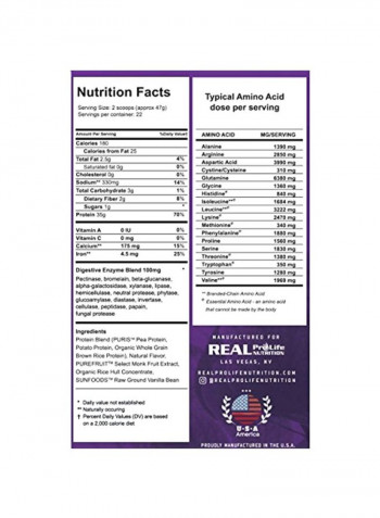 Plant Based Protein Dietary Supplement