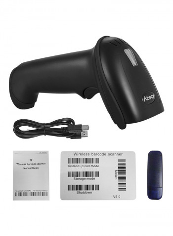 USB Wired Handheld Barcode Scanner Black