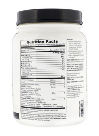 Vanilla Flavour LCHF Shake Keto Living Protein Powder