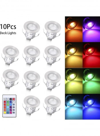 10-Piece Deck Lights Multicolour