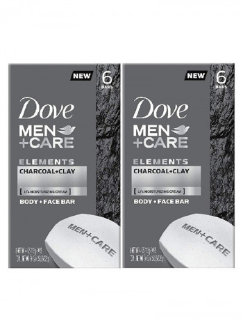 6-Piece Men And Care Elements Charcoal Soap 4ounce
