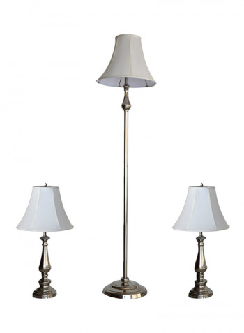3-Piece Lamp Set Chrome