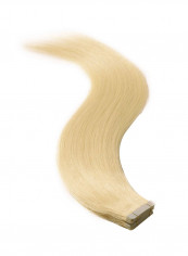 40-Piece Long Straight Human Hair Extension 60 Platinum Blonde 14inch