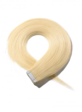 40-Piece Long Straight Human Hair Extension 60 Platinum Blonde 14inch