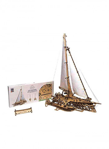 3D Wooden Mechanical Trimaran Merihobus Sailboat Model Craft Kit