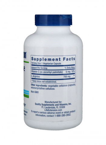 Pack Of 2 L-Arginine Caps 700 mg - 200 Vegetarian Capsules