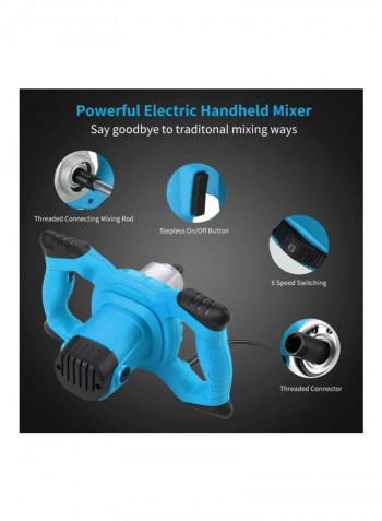 Hand Held Steering Wheel Mixer Blue/Black/Silver 35x20x24centimeter