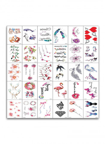 30-Piece Waterproof Tattoo Sticker Set 174