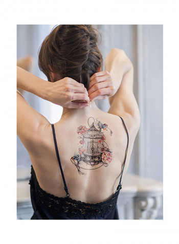 Bird Floral Waterproof Temporary Tattoo Sticker