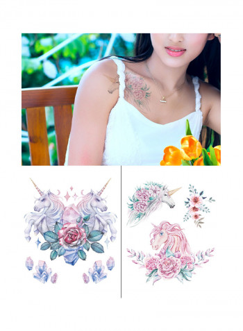 2-Piece Cartoon Design Waterproof Temporary Tattoo Sticker Set