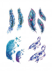 4-Piece Sweet Feather Temporary Tattoo Sticker Set