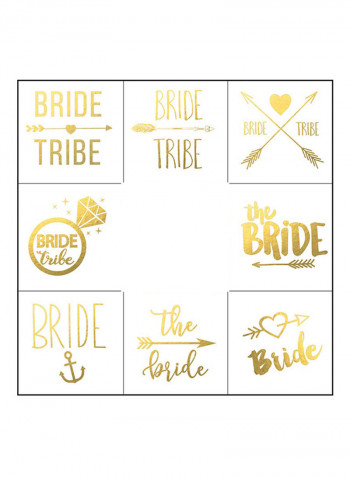 8-Piece Letter Pattern Temporary Tattoo Sticker Set