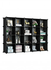 20 Cube Foldable Storage Cabinet Black 189x37x147cm