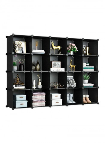 20 Cube Foldable Storage Cabinet Black 189x37x147cm
