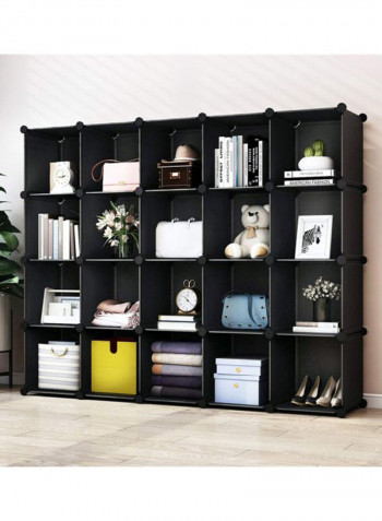20 Cube Foldable Storage Cabinet Black 189x37x147cm