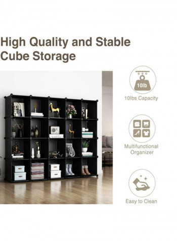 20 Cube Foldable Storage Cabinet Black 189x37x147cm