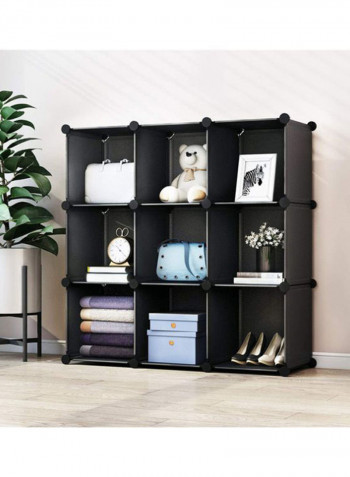 9 Cube Foldable Storage Cabinet Black 117x37x111cm