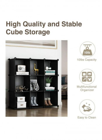9 Cube Foldable Storage Cabinet Black 117x37x111cm