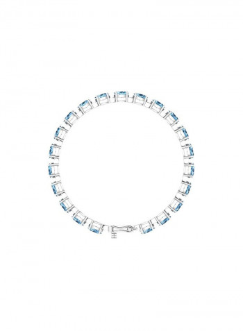 925 Sterling Silver 10.77 Cttw Topaz Studded Tennis Bracelet