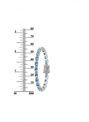 925 Sterling Silver 10.77 Cttw Topaz Studded Tennis Bracelet