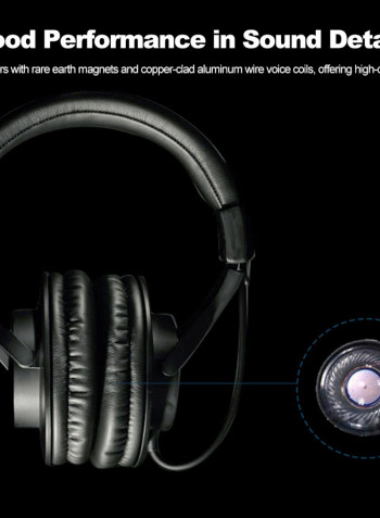 ATH M20X Closed Back Wired Over-Ear Headset Black