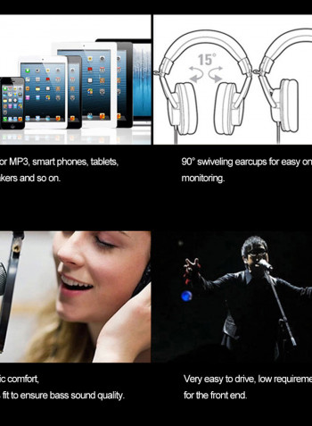 ATH M20X Closed Back Wired Over-Ear Headset Black