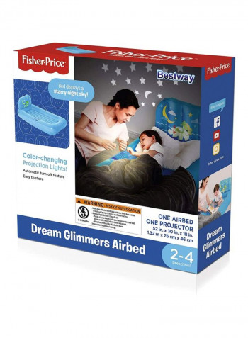 Fisher Price 1-Person Dream Glimmers Kids Air Bed Blue 250g