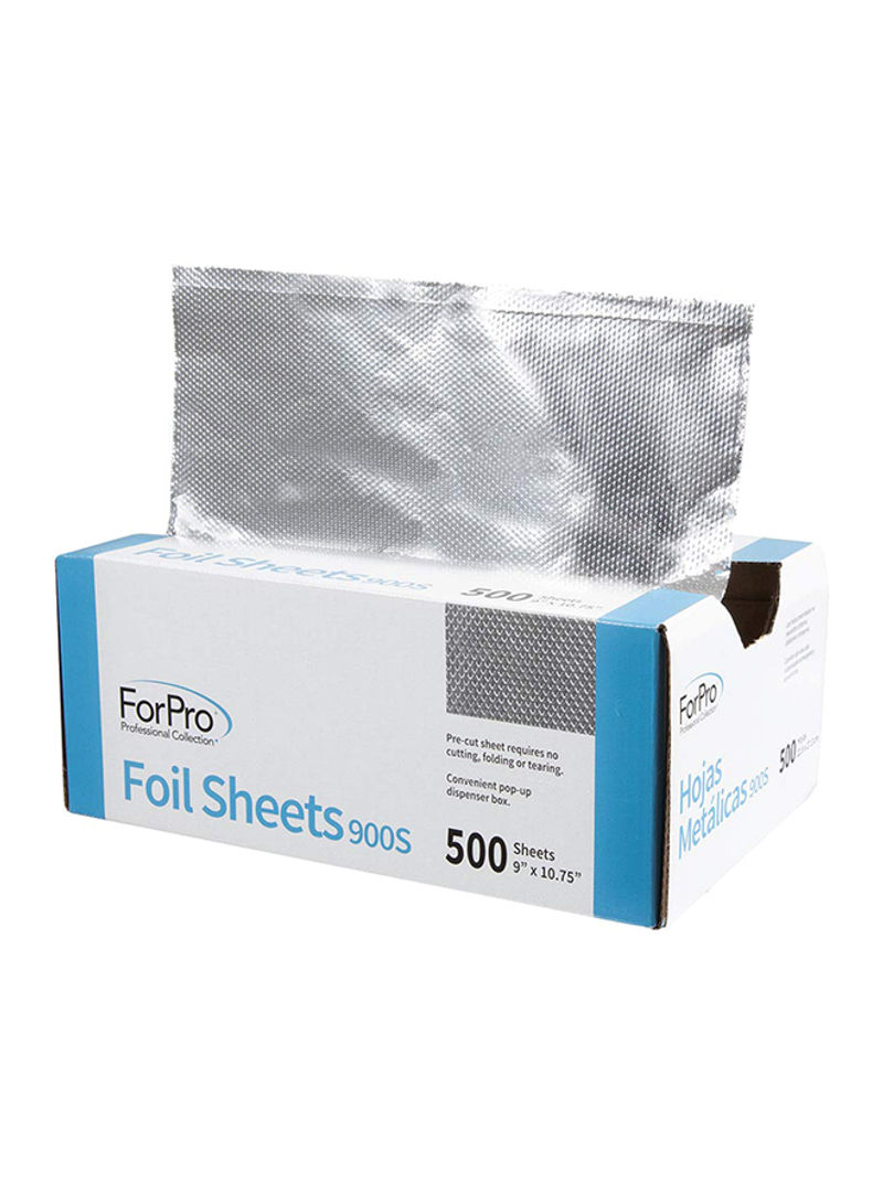 500-Piece Aluminum Embossed Foil Sheets Set Silver 9x10.75inch