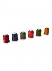6-Piece Rayon Thread Set Red/Green/Blue