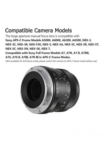 F1.8 Digital Camera Lens Large Aperture Black