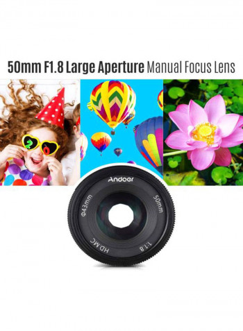 F1.8 Digital Camera Lens Large Aperture Black