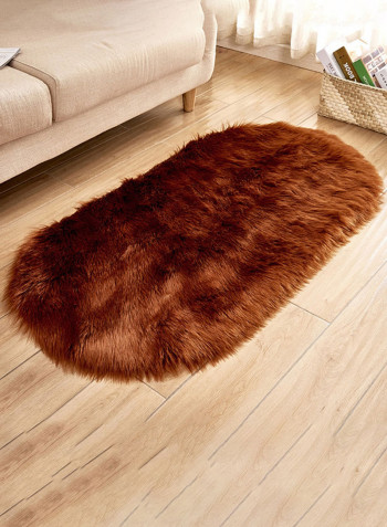 Soft Fluffy Floor Doormat Brown 100 x 180centimeter