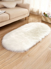 Soft Fluffy Floor Doormat White 100 x 180centimeter