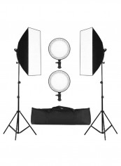 Professional Studio Photography Softbox LED Light Kit Black/White
