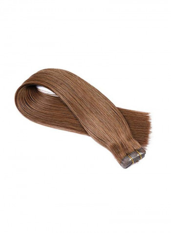 20-Piece Tape-In Straight Remy Hair Extensions Brown 22inch