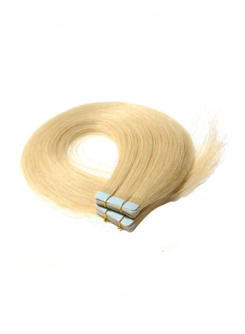 40-Piece Long Straight Human Hair Extension With Double Sided Tape #613 Bleach Blonde 14inch