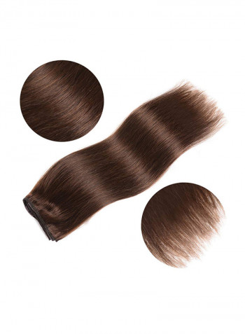 5-Piece Straight Clip In Human Hair Extension Medium Brown #4 20inch