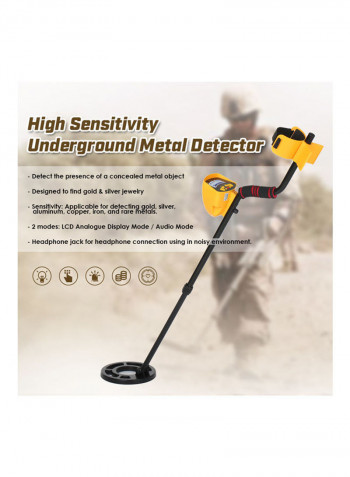 Waterproof Metal Detector With Shovel And Rake Yellow