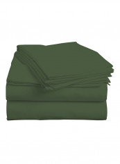 4-Piece Egyptian Cotton Sheet And Pillowcase Set Cotton Sage Single
