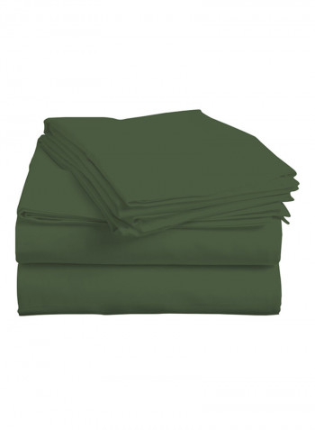 4-Piece Egyptian Cotton Sheet And Pillowcase Set Cotton Sage Super King